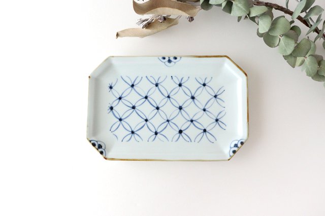 Octagonal Plate Shippo | Sushi Plate Arita Ware-TOP