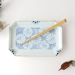 Octagonal Plate Chrysanthemum | Sushi Plate Arita Ware-TOP