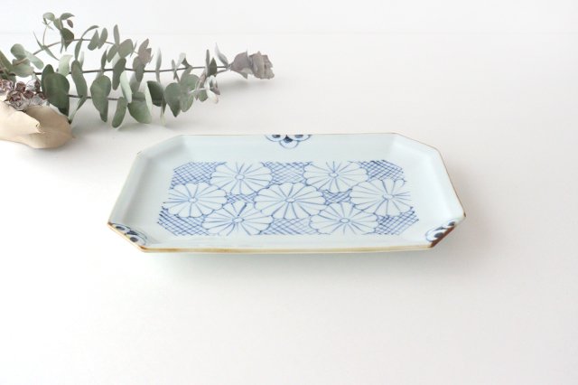 Octagonal Plate Chrysanthemum | Sushi Plate Arita Ware-Detail4