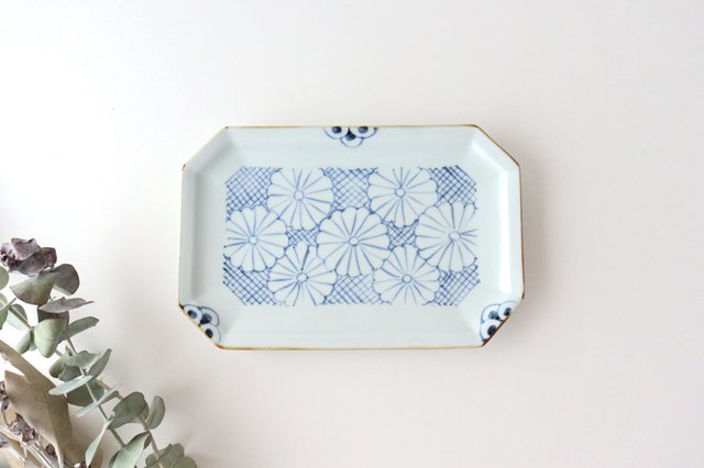 Octagonal Plate Chrysanthemum | Sushi Plate Arita Ware-Detail7