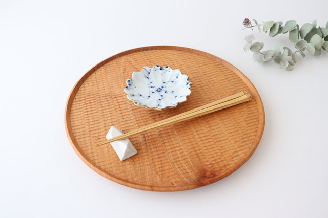 Flower-shaped Sauce Plate Vine Blue Arabesque | Arita Ware