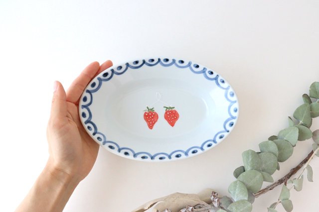 Large Oval Bowl Strawberry | Serving Bowl Arita Ware