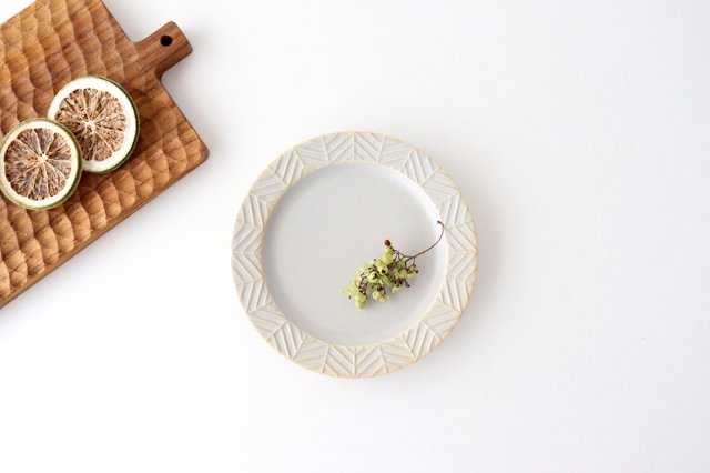 Rim plate 15cm Greige porcelain YABANE Hasami ware