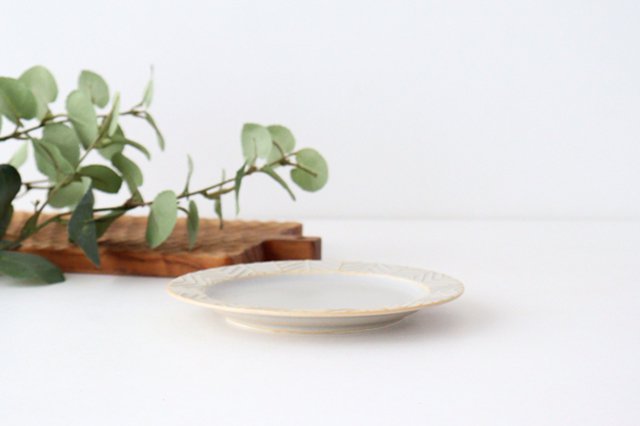 Rim plate 15cm Greige porcelain YABANE Hasami ware