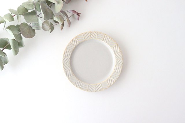 Rim plate 15cm Greige porcelain YABANE Hasami ware