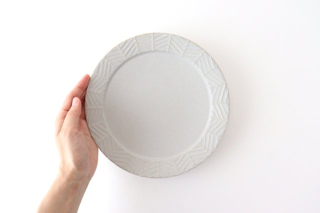Rim plate 20cm Greige porcelain YABANE Hasami ware-Detail3