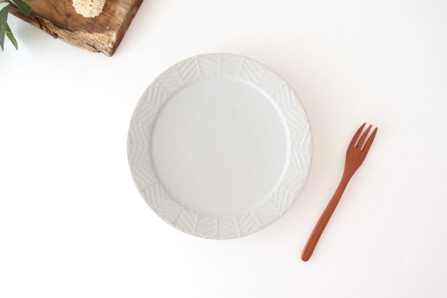 Rim plate 20cm Greige porcelain YABANE Hasami ware-Detail7