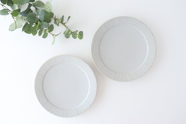 Rim plate 20cm Greige porcelain YABANE Hasami ware-Detail9