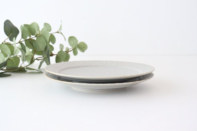 Rim plate 20cm Greige porcelain YABANE Hasami ware-Detail10