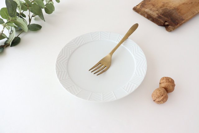 Rim plate 20cm white porcelain YABANE Hasami ware