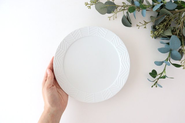 Rim plate 20cm white porcelain YABANE Hasami ware