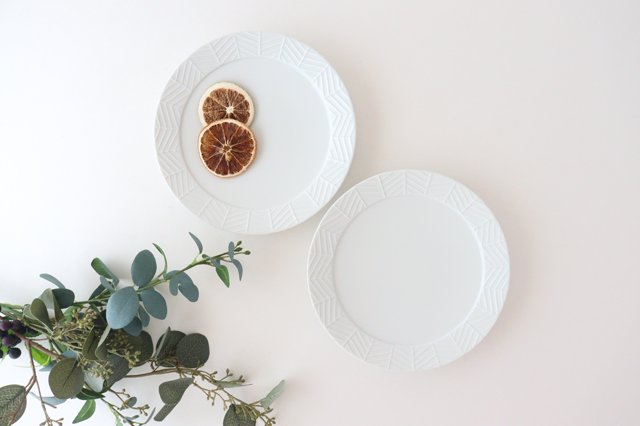 Rim plate 20cm white porcelain YABANE Hasami ware
