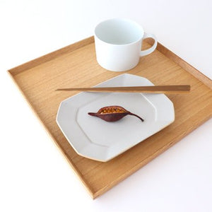 Square plate M Greige porcelain Hasami ware-Detail12