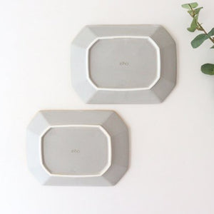 Square plate M Greige porcelain Hasami ware-Detail5