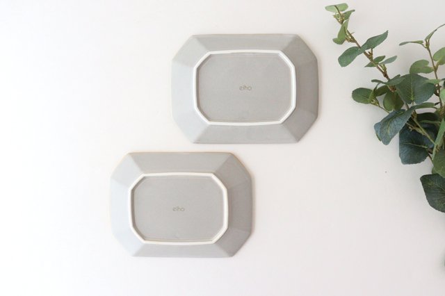 Square plate M Greige porcelain Hasami ware-Detail5