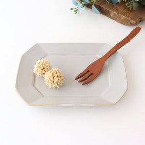 Square plate M Greige porcelain Hasami ware-Detail7
