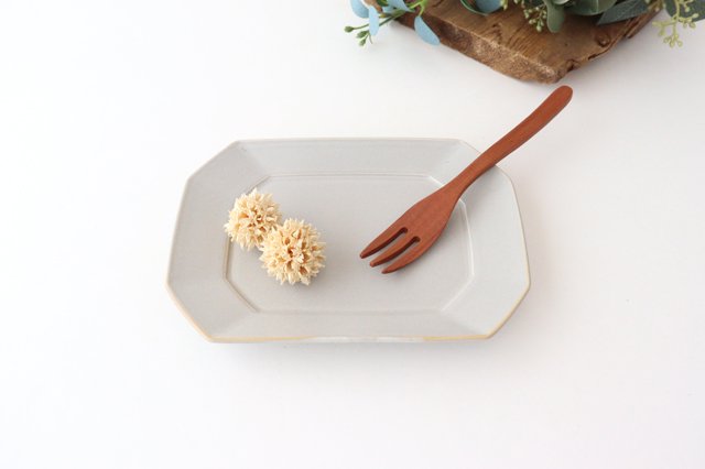 Square plate M Greige porcelain Hasami ware-Detail7