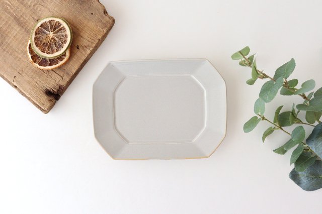 Square plate M Greige porcelain Hasami ware-Detail9