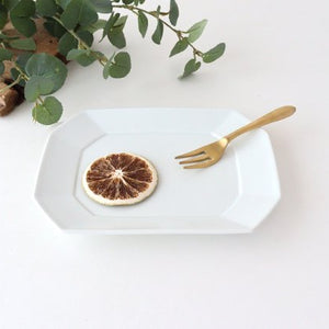 Square plate M white porcelain Hasami ware-TOP