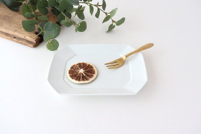Square plate M white porcelain Hasami ware-TOP