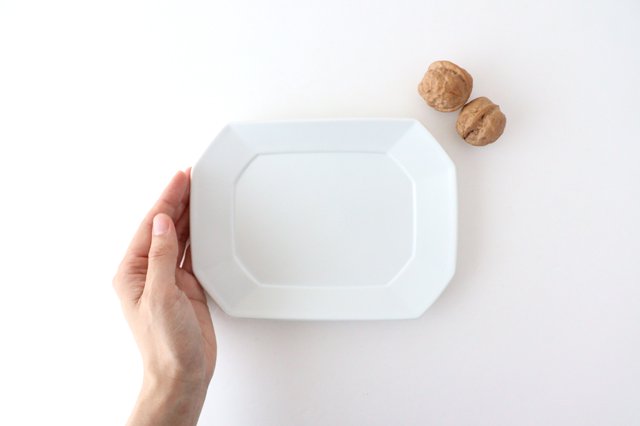 Square plate M white porcelain Hasami ware-Detail2