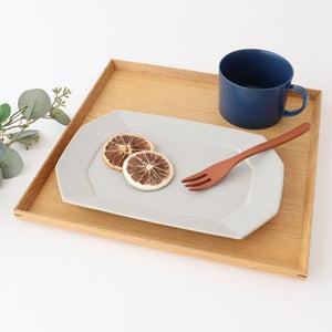 Square plate L Greige porcelain Hasami ware-Detail11