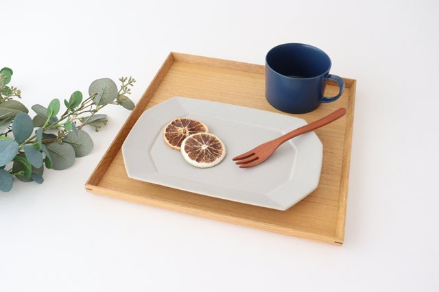 Square plate L Greige porcelain Hasami ware-Detail11