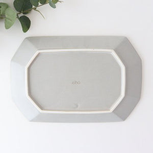 Square plate L Greige porcelain Hasami ware-Detail3