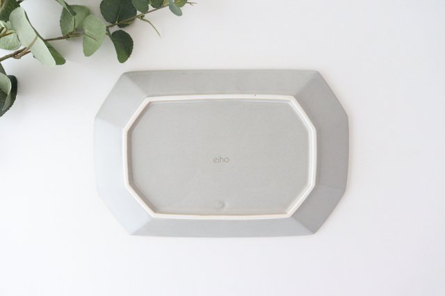 Square plate L Greige porcelain Hasami ware-Detail3