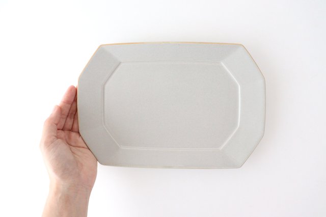 Square plate L Greige porcelain Hasami ware-Detail6