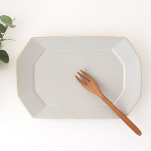 Square plate L Greige porcelain Hasami ware-Detail7
