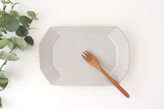 Square plate L Greige porcelain Hasami ware-Detail7