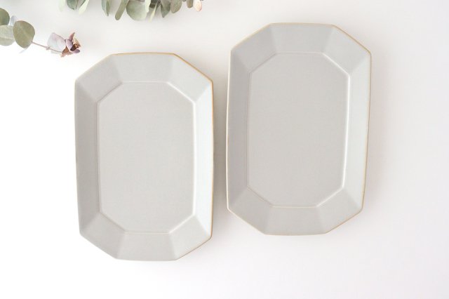 Square plate L Greige porcelain Hasami ware-Detail8