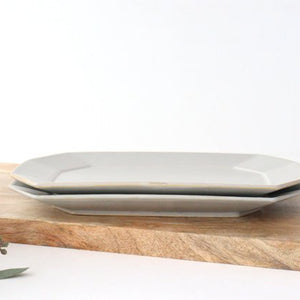 Square plate L Greige porcelain Hasami ware-Detail10