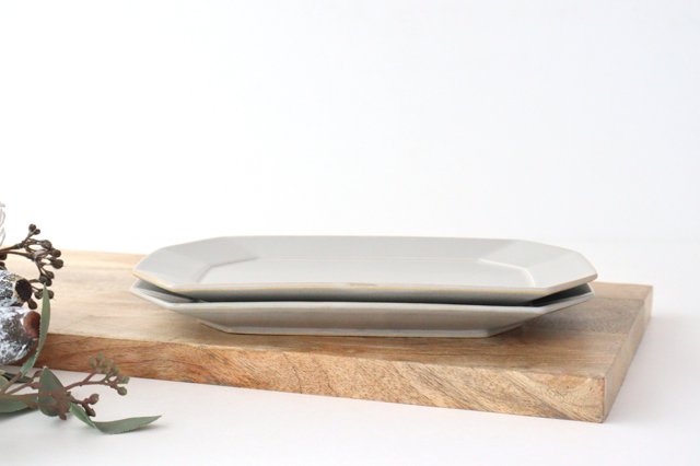 Square plate L Greige porcelain Hasami ware-Detail10