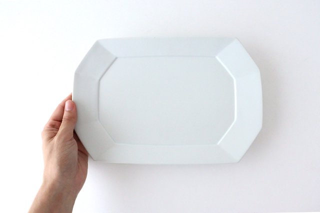 Square plate L white porcelain Hasami ware-Detail2