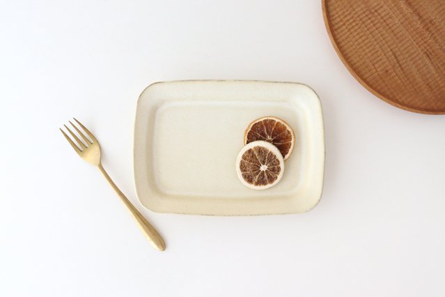 Square plate L ivory pottery Sucre Hasami ware