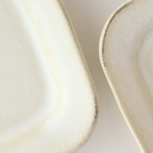 Square plate L ivory pottery Sucre Hasami ware-Detail4