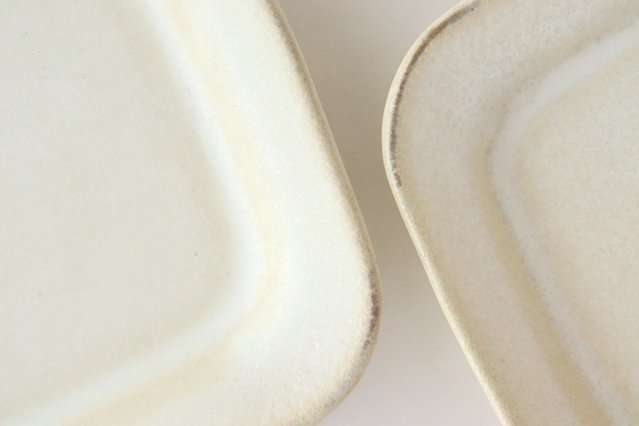 Square plate L ivory pottery Sucre Hasami ware