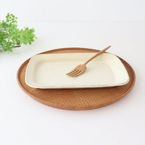 Square plate L ivory pottery Sucre Hasami ware-Detail7