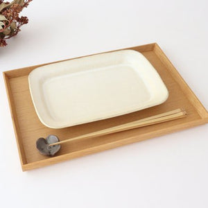 Square plate L ivory pottery Sucre Hasami ware-Detail9