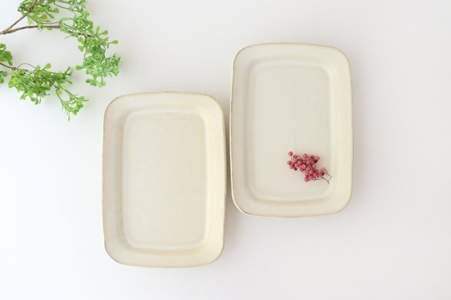Square plate L ivory pottery Sucre Hasami ware-Detail10