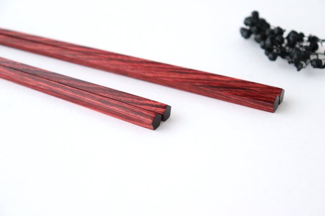 Pentagonal Chopsticks Vermilion 23.0cm /9.05in