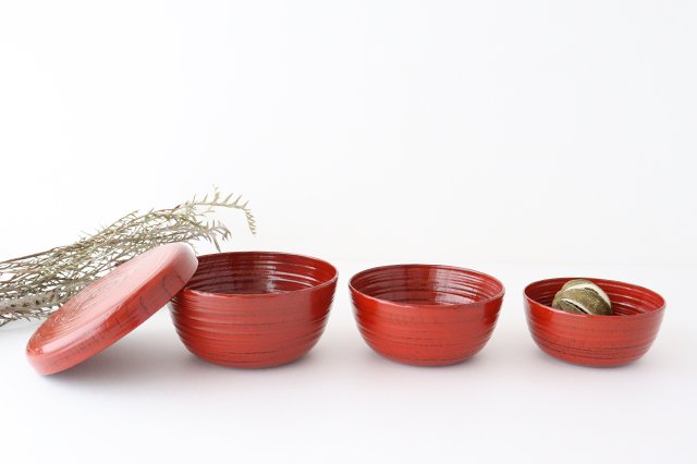 Ishikawa SHIPPOHDO Lacquerware Bowl Set Negoro | Serving Bowl