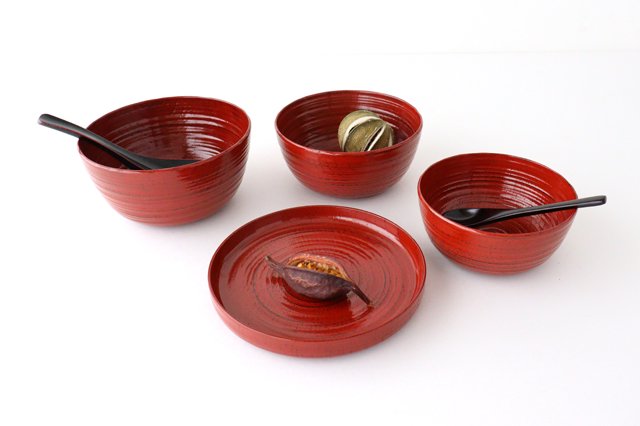 Ishikawa SHIPPOHDO Lacquerware Bowl Set Negoro | Serving Bowl