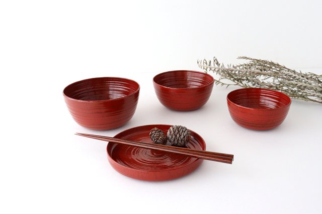 Ishikawa SHIPPOHDO Lacquerware Bowl Set Negoro | Serving Bowl