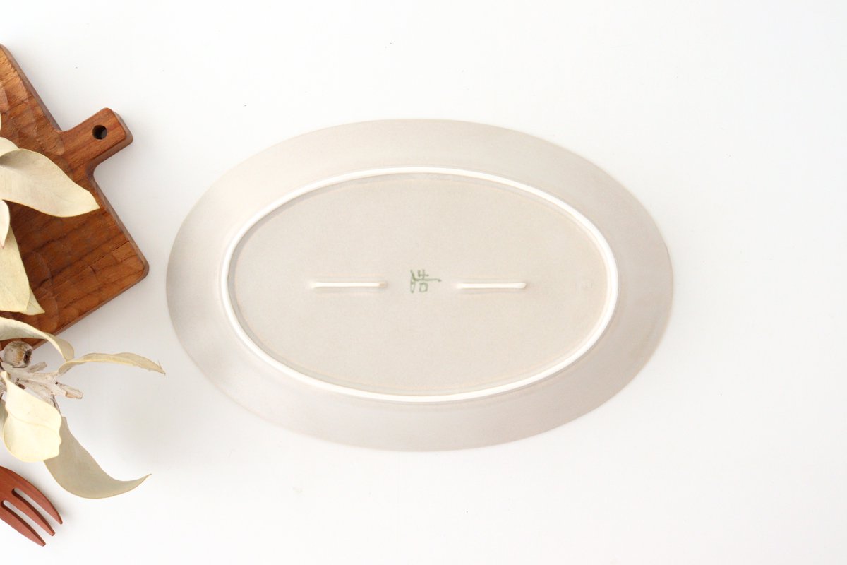 Koyo Kiln Oval Plate Shinogi Sherbet Gray L | Arita Ware