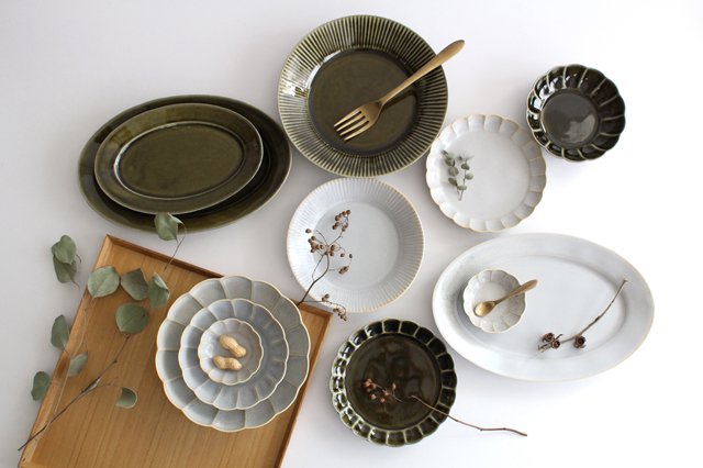 Koyo Kiln Oval Plate Shinogi Sherbet Gray L | Arita Ware