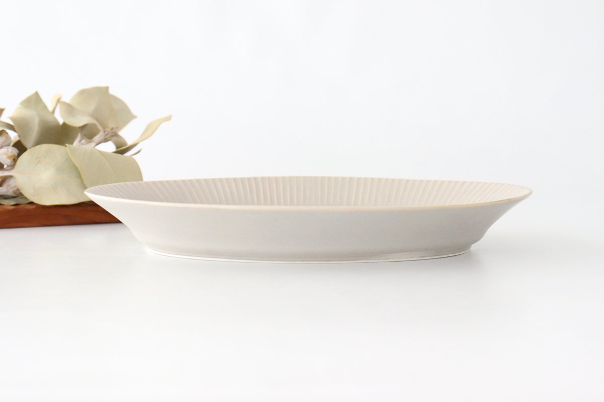 Koyo Kiln Oval Plate Shinogi Sherbet Gray L | Arita Ware