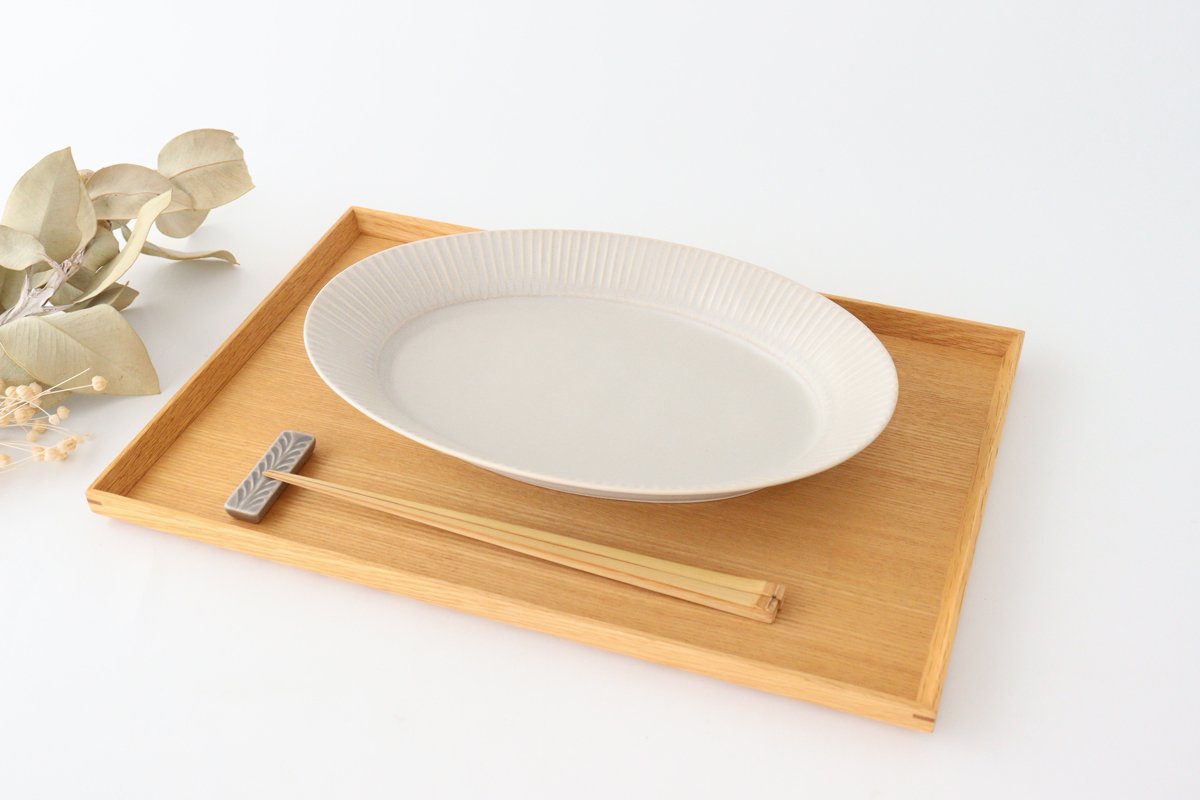 Koyo Kiln Oval Plate Shinogi Sherbet Gray L | Arita Ware